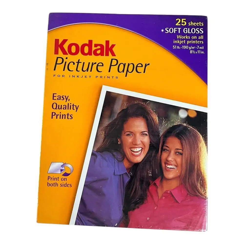Kodac Picture Paper 25 Sheets Each Pack Twin Set Soft Gloss InkJet Printers New